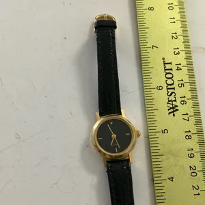 Gold and Black Leather Watch thumbnail 2