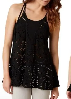 Intimately Free People Starry Eyelet Whimsigoth Boho Bow Preppy Festival Tank XS thumbnail 1