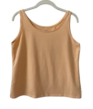 Eileen Fisher Stretch Organic Cotton Tank Top Tangerine Size Medium Minimalist thumbnail 1