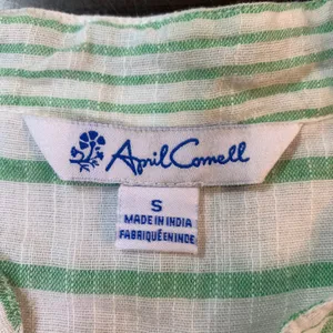 April Cornell Striped Button Down Tunic‎ Top Boho Gauze Womens S Semi Sheer READ thumbnail 3