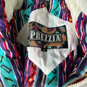 Vintage 90’s Puffer Ski Suit Jacket Prezzia Coat Funky Art to Wear Size Medium thumbnail 4