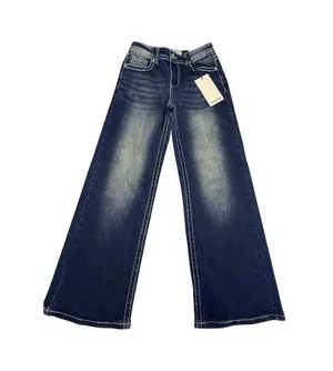 Telepatía Women’s Wide Leg Jeans Size 7/28 Mid Rise Rhinestone Pockets Y2k Style thumbnail 1