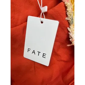 Fate Womens Red Floral Linen Blend Mini Dress Frayed Tiers Pockets‎ Small NWT thumbnail 6