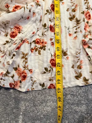Studio West Tiered V-Neck Women's Dress in Cream with Orange Rose Print thumbnail 7