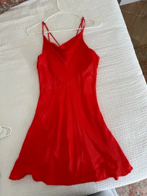 ZARA Dress Mini Orange Satin thumbnail 1