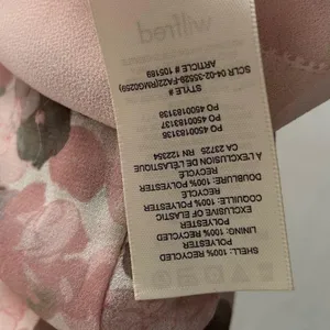 Aritzia Wilfred Wuthering Puff Sleeve Chiffon Blouse Pink/Bitter Sage 2XS NWT thumbnail 4
