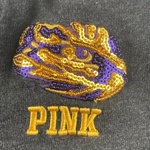 PINK‎ Victoria's Secret LSU Tigers Sequins Quarter Zip Sweatshirt Women's Small thumbnail 5