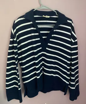 Madewell Blue and White Striped Shirt thumbnail 1