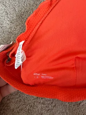 Aerie Orange Triangle Bikini Top Size L thumbnail 4