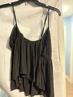 FOREVER 21 Black Lace Trim V-Neck Spaghetti Strap Camisole Tank Sleeveless M thumbnail 5