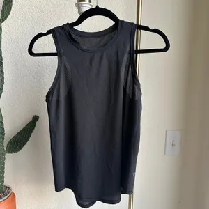 Lululemon High Neck Run and Train Black Tank Top thumbnail 3