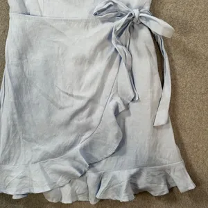 Hello Molly Blue Mini Dress Size 8 Ruffle Wrap Spaghetti Strap New thumbnail 4