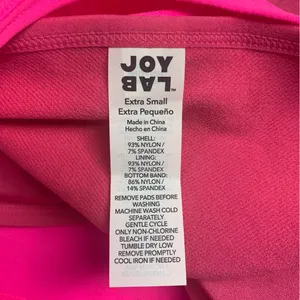 JoyLab women's bra Seamless Double Layer High Neck Stretch Neon Pink XS thumbnail 4