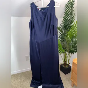 Kay Unger Navy Side Slit‎ Cut Out Gown 20 thumbnail 4