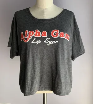 Alpha Gam Lip Sync cropped short sleeve T-shirt AGD Alpha Gamma Delta thumbnail 1