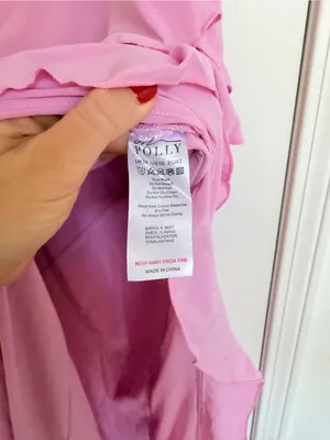Oh Polly Pink Ruffle Maxi Dress Side Slit Size 10 thumbnail 4