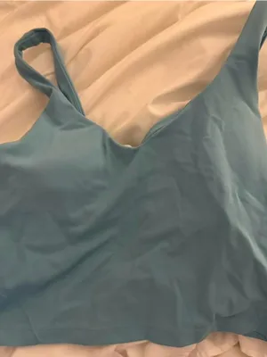 lululemon athletica Dusty Blue Seamless Crop Sports Bra thumbnail 2