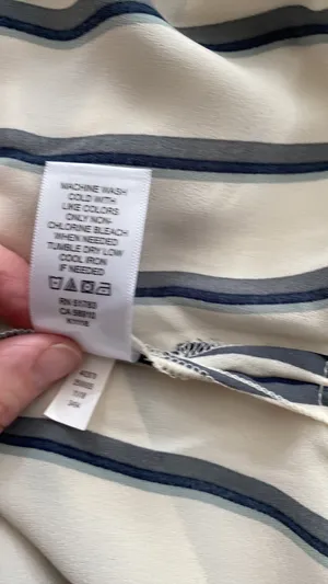 Maurice’s blouse adjustable spaghetti straps V-neckline stripes sheer Sz Med NWT thumbnail 9