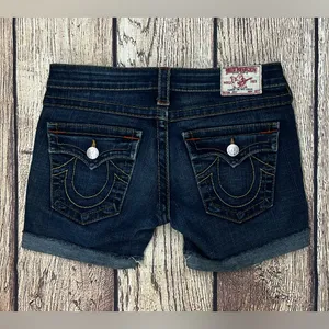 True Religion Joey Cuffed Jean Shorts Sz. 27 thumbnail 1