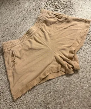 aerie tan beige High Waisted Chillax Fleece Lounge Shorts - size XL thumbnail 1