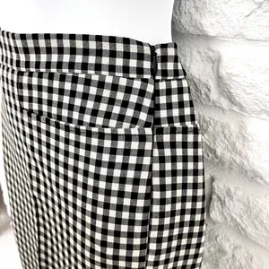 Akris Punto Black and White Gingham Print Pants, Size 6 thumbnail 3