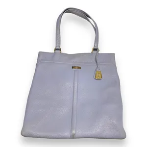 Cole Haan Village II Marcy Market Tote Bag Purse Pebbled Leather‎ Light Blue thumbnail 3