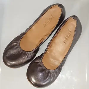 J. Crew metallic silver ballet flats thumbnail 1