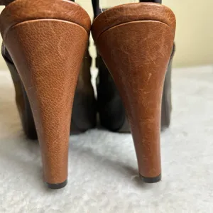 Donald J Pliner Heels Womens 10 Saddle Vishad Open Toe Distressed Leather‎ thumbnail 7