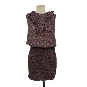 Free People‎ I'm Your Favorite Mini Dress Plum Floral Smocked Size Medium thumbnail 3