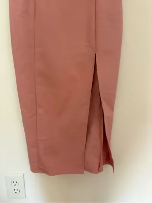 Hello Molly Chic Square Neck Midi Dress in Dusty Pink Musk Size Medium 6 NWT thumbnail 10