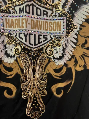 Harley-Davidson Women's Black Embellished Long Sleeve Scoop Neck Tee thumbnail 6