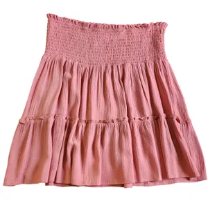 Hippie Rose Womens Cottagecore Mauve Smocked Tiered Mini Skirt, Medium‎ thumbnail 1