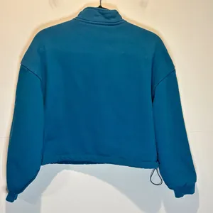 Set Active Blue Cotton Cropped Quarter Zip Sweatshirt - size Small thumbnail 2