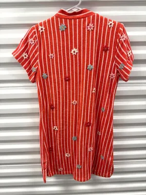 Tach Almudena Terry Cloth Mini Dress Orange Womens Size Medium thumbnail 7