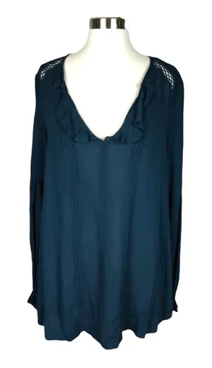 Free people blue top boho festival women's size‎ XS thumbnail 1