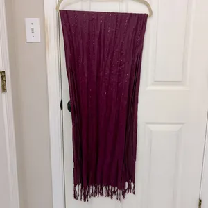 Purple Sequined Pashmina with Fringe thumbnail 4