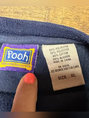 Vintage 90s POOH Disney Tigger Sweatshirt Womens XL Embroidered Navy Blue thumbnail 8