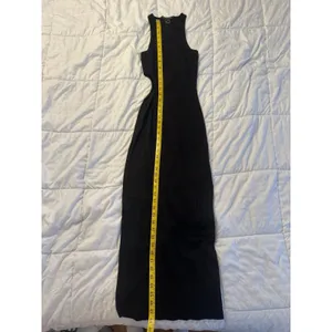 French Connection Black Maxi Dress Side Cutout Sleeveless Ribbed XS thumbnail 7