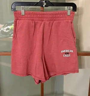 American Eagle Red Cotton Varsity High-waisted Loungewear Sweatpants Shorts XS thumbnail 1