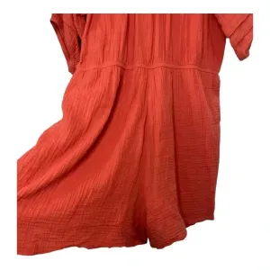 Knox Rose Peach Gauze Puff Sleeve Short Romper // Size XXL thumbnail 6