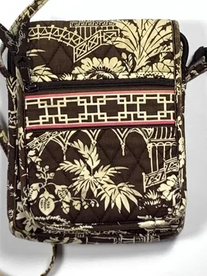 Vera Bradley Mini Hipster Crossbody Brown Imperial Toile Retired Quilted Bag thumbnail 4