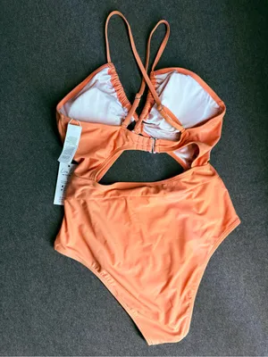 🆕Cupshe Women Orange Cutout One-Piece Swimsuit Size M thumbnail 2