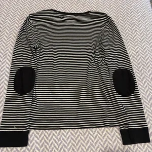Lauren Ralph Lauren Womens Knit Tee Top Black/White Striped Elbow Patch Large thumbnail 13