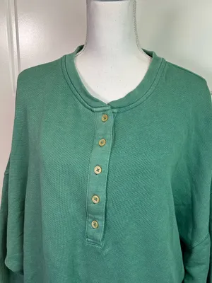 American Eagle Outfitters Relaxed Dolman Sleeve Cotton Blend Henley Size XL thumbnail 3