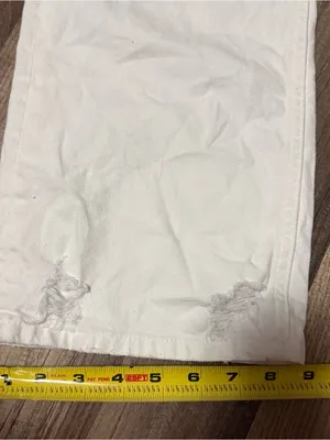 Zara White Distressed Straight Jeans thumbnail 3