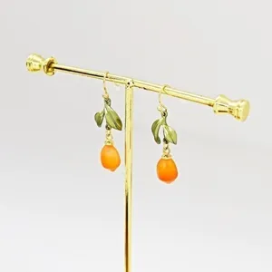 Orange Fruit Earrings Gold thumbnail 3