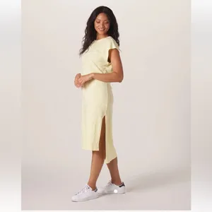 The Normal Brand Vintage Slub Tee Dress midi yellow - 100% cotton - XS/S thumbnail 4