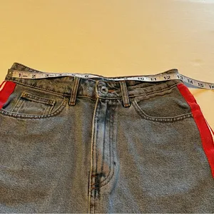 ZARA Authentic Denim TRF Womens Size Small Blue Denim Jean Skirt Red Stripe Mini thumbnail 7