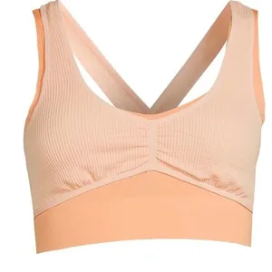 No Boundaries Juniors Seamless Double Layered Bralette Medium NWT Orange thumbnail 3
