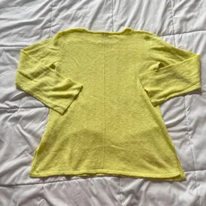 Project Neon Yellow Linen Cotton Blend Knit Sweater Womens Medium Luxury Beachy thumbnail 6